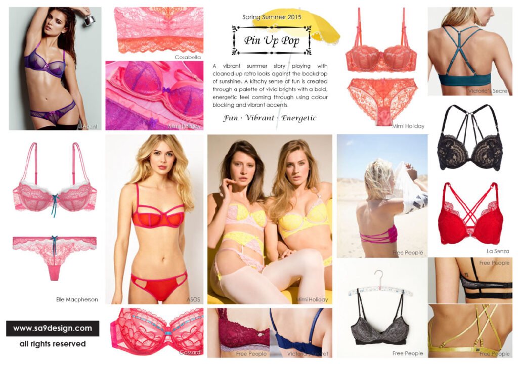 Youth & Active Lingerie Style and Details Board