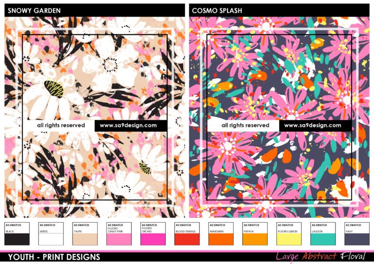 Abstract Floral Seamless Textile Print Design