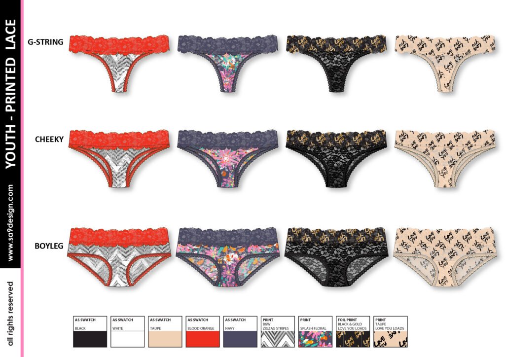 Printed Lace Panty Designs